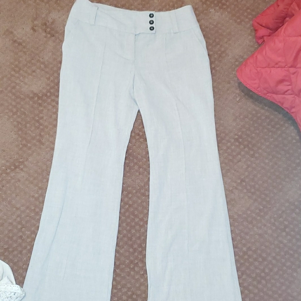 Khaki color fitted pants